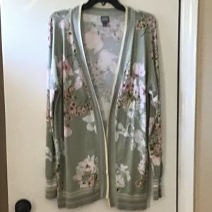 NWOT NY & Co Open-Front Cardigan Spring Floral, L
